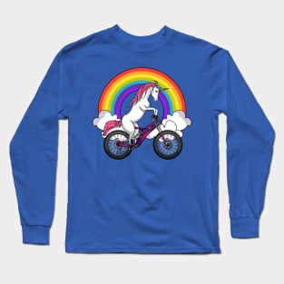 Unicorn Riding Bike Long Sleeve T-Shirt